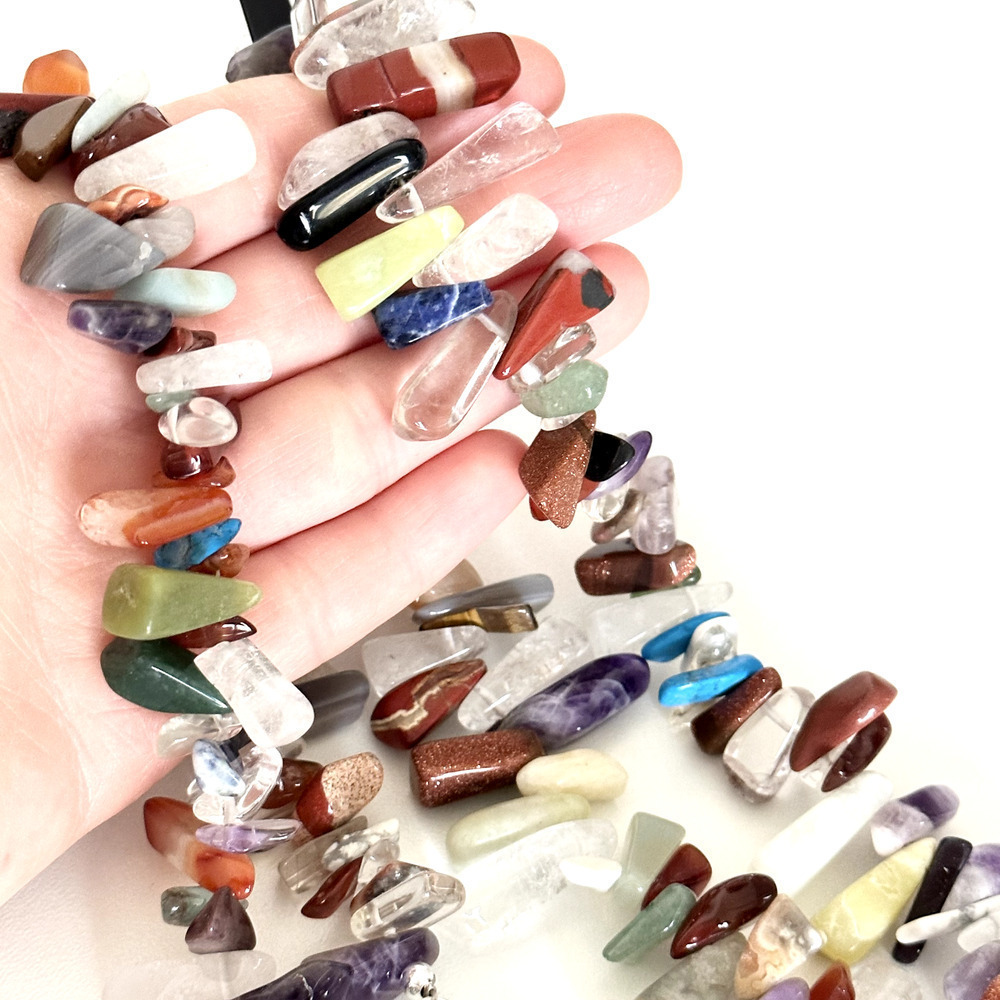 Vintage 925 Sterling Silver Multi Gemstone Nugget Chunky Statement Necklace 36" - Picture 13 of 14